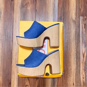 Rouge Women’s Denim High Heel Sandals NWT